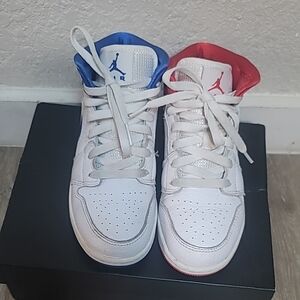 Kids' White and Red/Blue Sneakers